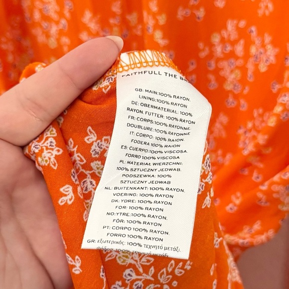 Faithfull The Brand Acacia Full Length Maxi Dress in Audrey Floral Orange Size 2 - Picture 9 of 9
